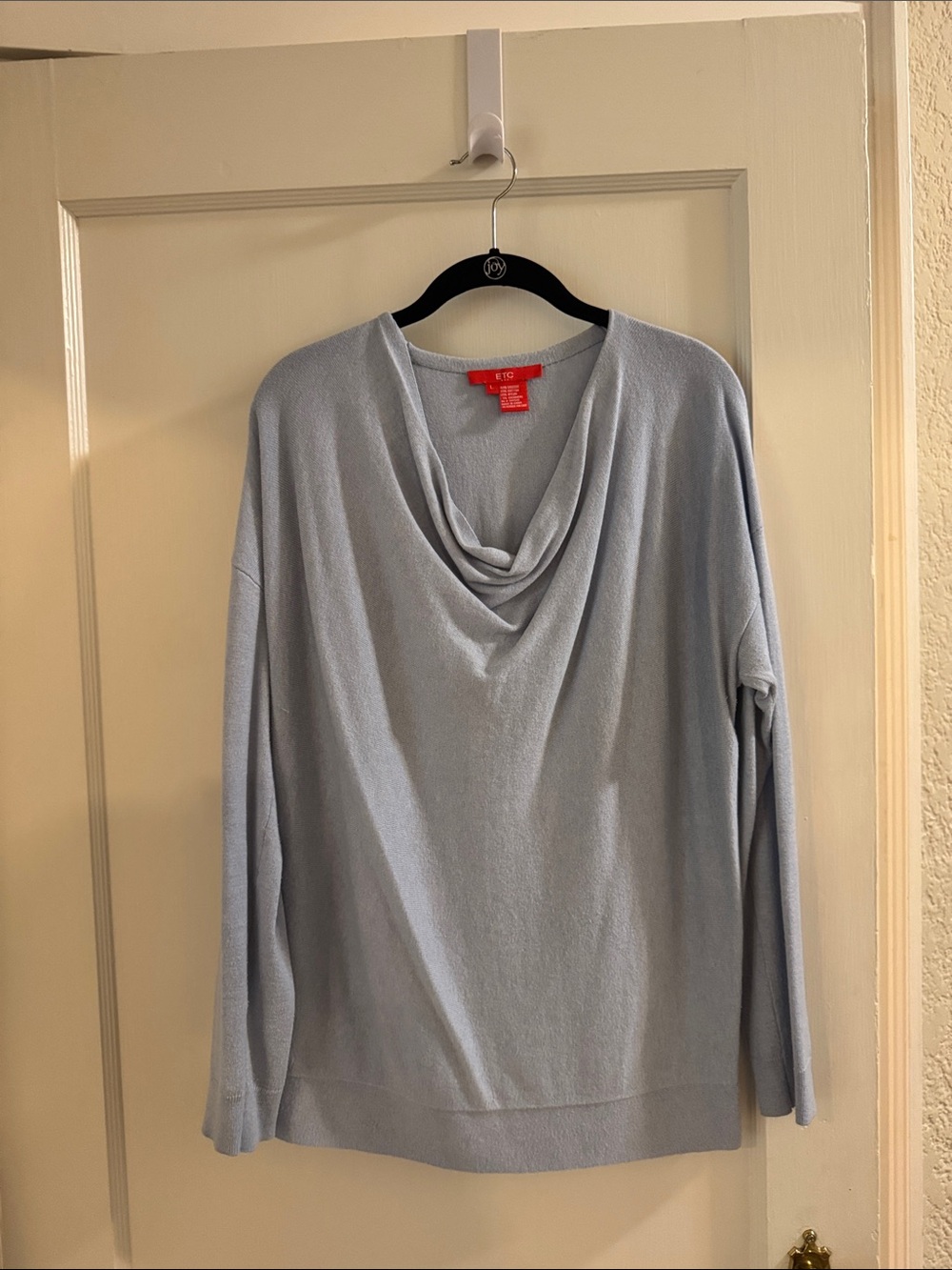 ETC Light Sky Blue Cowl Neck Sweater
